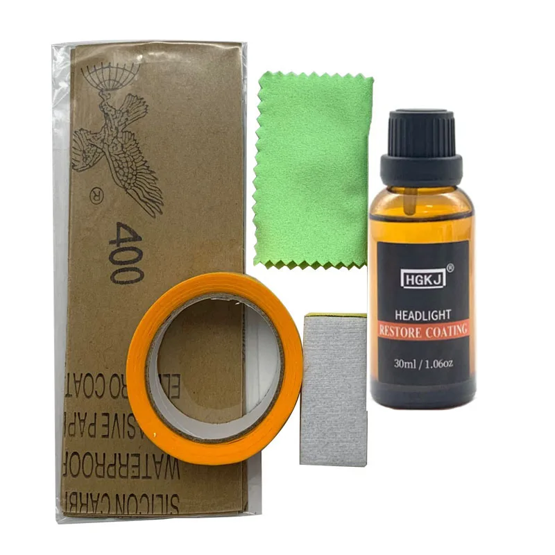 HGKJ DIY Headlight Restoration Polishing Kits Headlamp Clean Paste Systems Car Care Wash Head Lamps Brightener Refurbish Repair