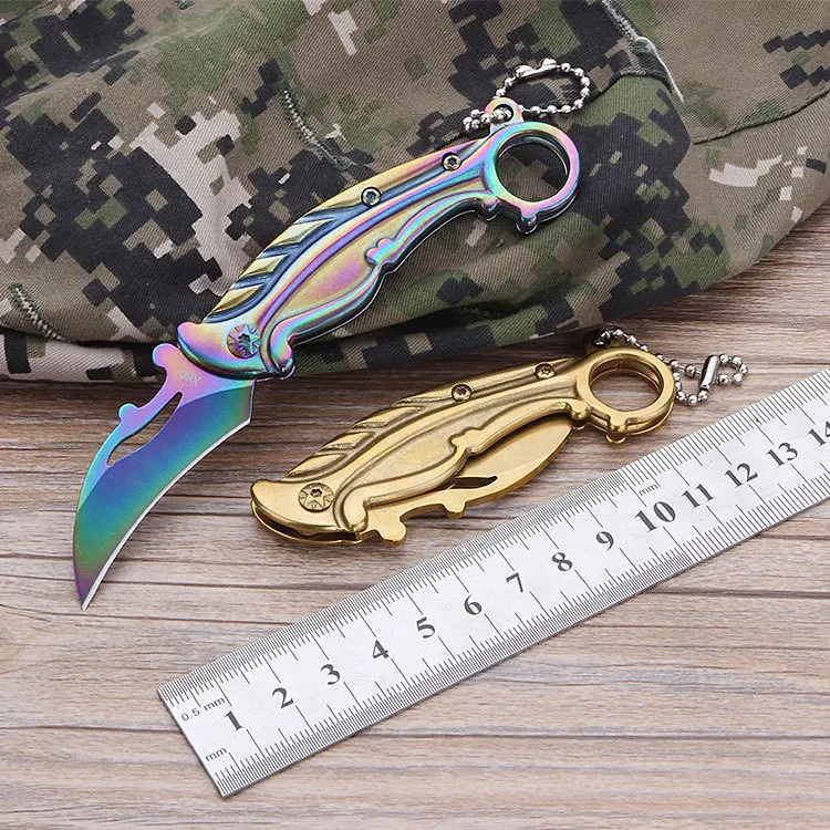 Складной нож Karambit CS GO, ножи для выживания, охотничьи Тактические карманные ножи, стальные ручки для кемпинга, ручные инструменты