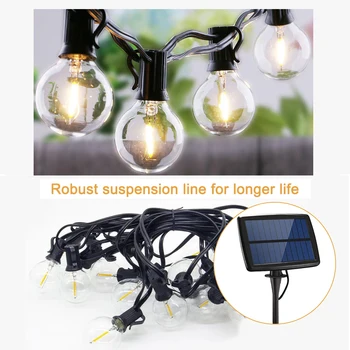 

Solar Powered Led Globe Bulb String Lights Outdoor Waterproof 10 25 Led Ball String Garland Party Wedding Backyard Patio Lamp