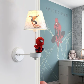 

Modren Spiderman Children Wall Lamp Illumination Lamp Nordic LED Lamp Wall Bedside Lamp Bedroom Study Decoration Wall Light Iron