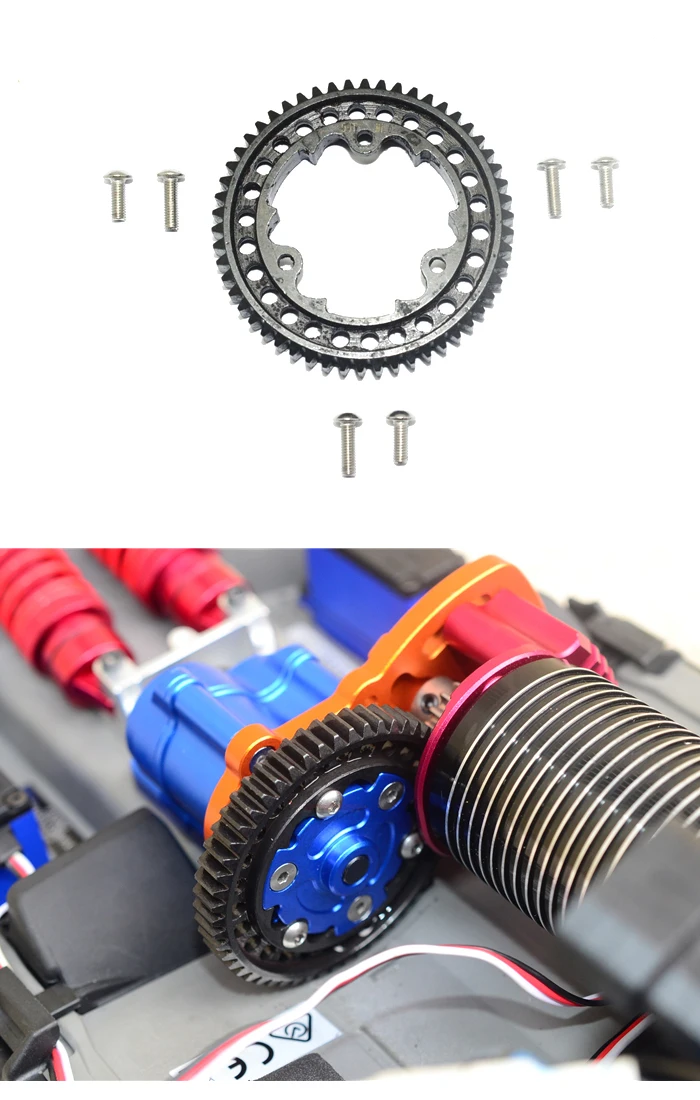 Твердая сталь #45 зубчатая шестерня 54T (1 0 метрический шаг) для 1/5 TRAXXASPARTS MAXX 6S/8S