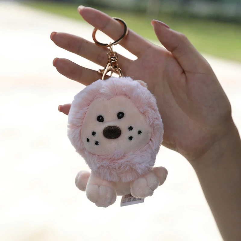 

Cute cartoon lion plush toy keychain backpack key chain 10cm lion small gift couple children bag small bag pendant