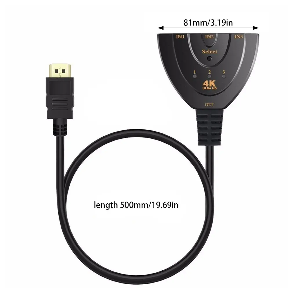 4k x 2k 3D Мини 3 порта Переключатель HDMI 1.4b 4k Коммутатор HDMI сплиттер 1080p 3 в 1 выход порт концентратор для DVD HDTV Xbox PS3 PS4