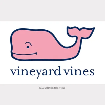 

Vineyard Vine Preppy Pink Logo White T Flag Available M L Xl