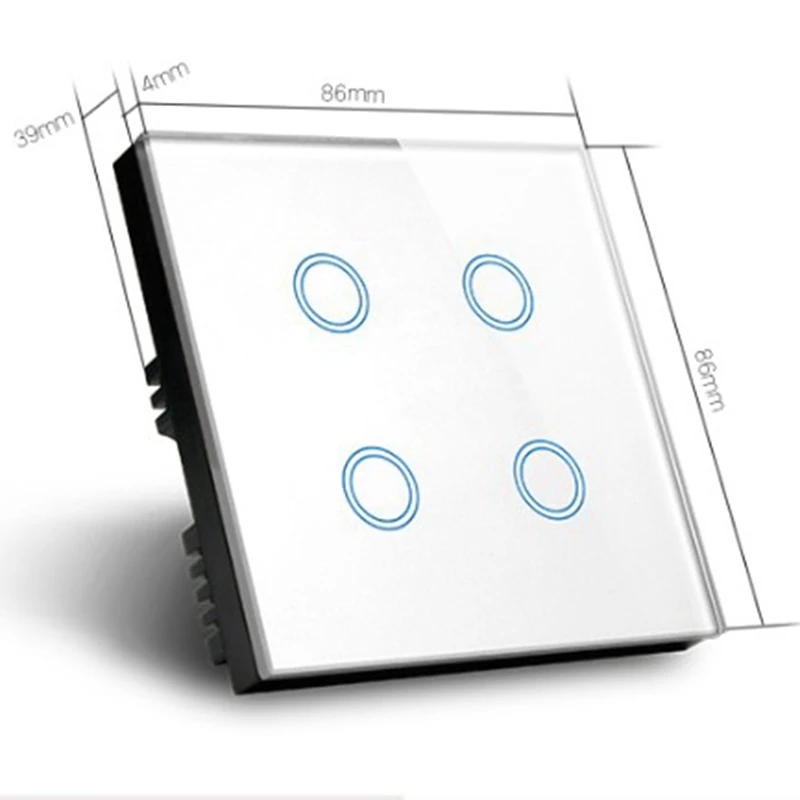 

British Standard Wifi Smart Switch 4Gang, Alexa Voice Control Wall Wifi Switch