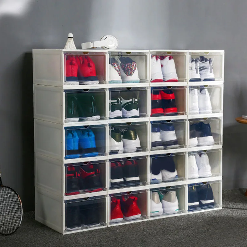 

Newly Boot Shoe Plastic Storage Transparent Box Stackable Case Drawer Organizer Home