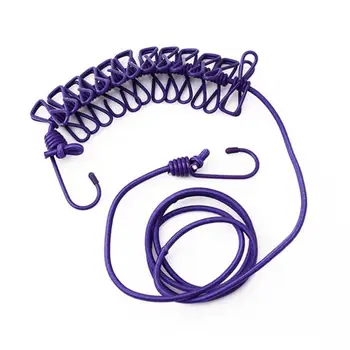 

170cm Multifunction Drying Rack Clothes Line With Clips Cloth Hangers Steel Clothes Line Pegs Portable Travel Clothesline