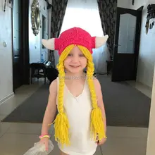 Mr. Kooky, Женский шлем Викинга, шапочка для женщин, девочек, милый зимний парик, косички, шапка, Gorros, детский подарок на день рождения, ручная работа, вязанная Балаклава