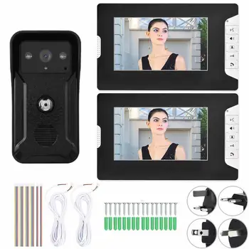 

100-240V 7" Wired Color Screen Door Camera Viewer Digital Video Intercom Doorbell Night Vision Outdoor Door Bell Home Security