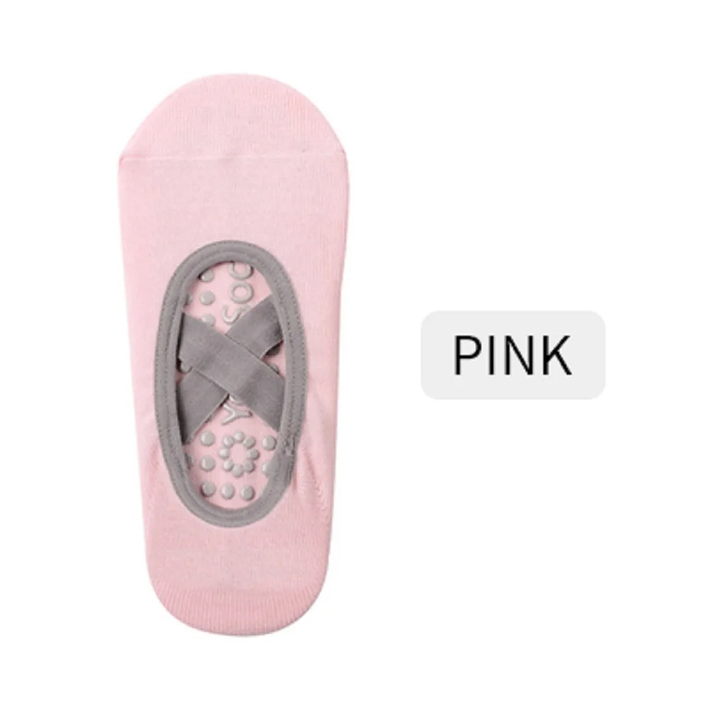 Pink Женские носки для йоги 1 пара дышащие противоскользящие силиконовые дизайнерские снимающие усталость модные хлопковые балетные стильные носки для йоги - Color: Pink