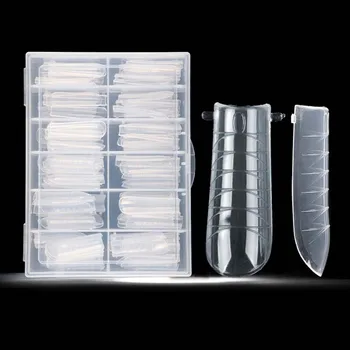 

120pcs Squre Nails Clear Nails Form Tips with Scale ABS Full Cover Fasle Nail Art Artificial Acrylic Gel Nail Tip Decals