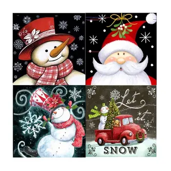 

Rhinestone Cross Stitch Embroidery Living Room Home Furnishing Crafts 5D Christmas Snowman Sticker Diamond Porch Painting