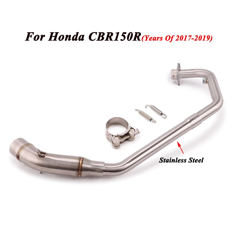 CBR 150 150R выхлопная труба мотоцикла, Модифицированная Передняя средняя Соединительная труба для Honda CBR150 CBR 150 CBR150R CB150R - Цвет: 304 Steel