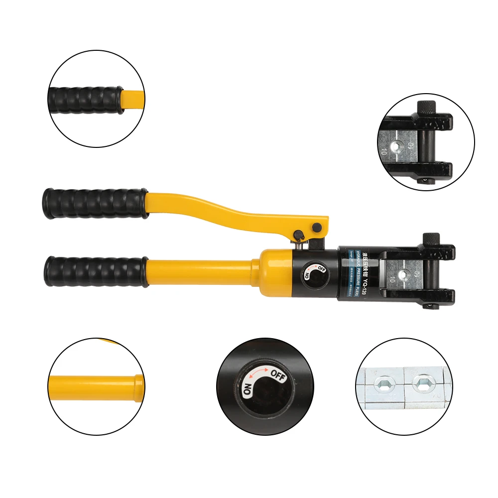 

YQ - 120 8T 16mm Hydraulic Pressure Clamping Pliers Kit With Dies Steel Cutter Power Tool Superior Hydraulic Pressure Pliers Kit