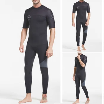 

3mm Thickened Men Wetsuit Short-sleeved Zipper Warm Surf Swimming Diving Suit B2Cshop