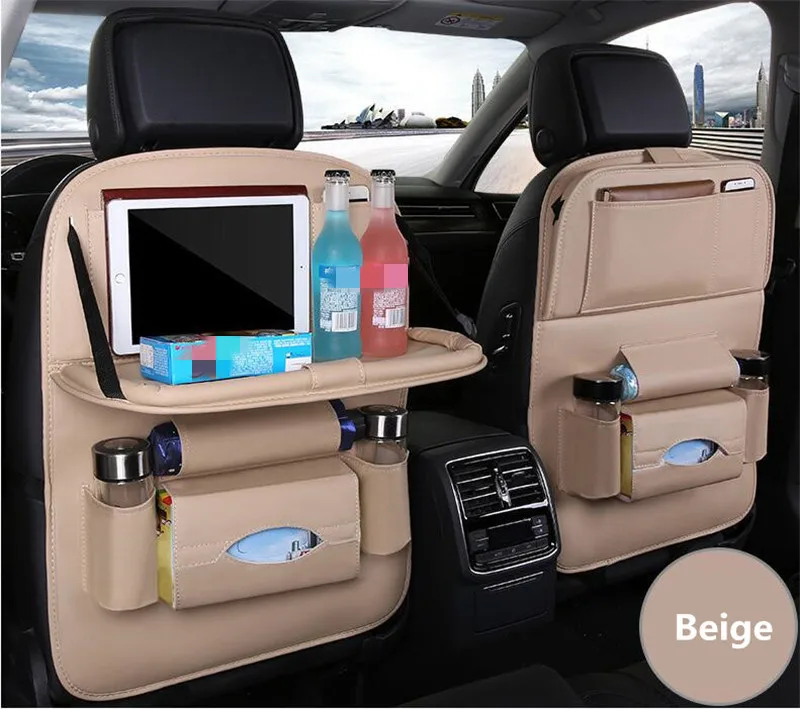 【Hot Sell】1pair автомобильный органайзер для заднего сиденья сумка Многофункциональные универсальные кожаные сумки автомобильные аксессуары для интерьера 7 цветов