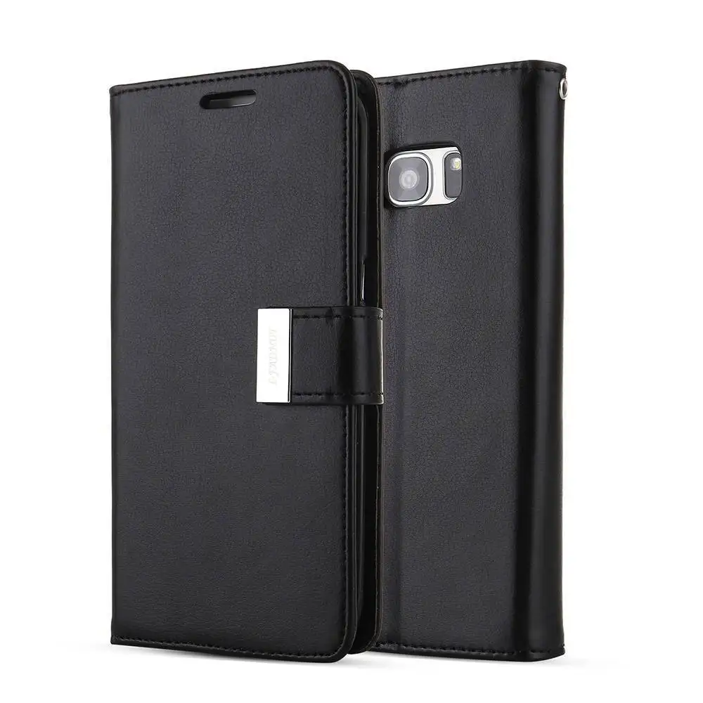 Black L-FADNUT для samsung Galaxy S10E чехол S10 S9 S8 Plus Роскошный кожаный чехол-книжка с бумажником карты держатель, кожаный чехол для samsung S7 S6 край S5 Neo - Цвет: Black