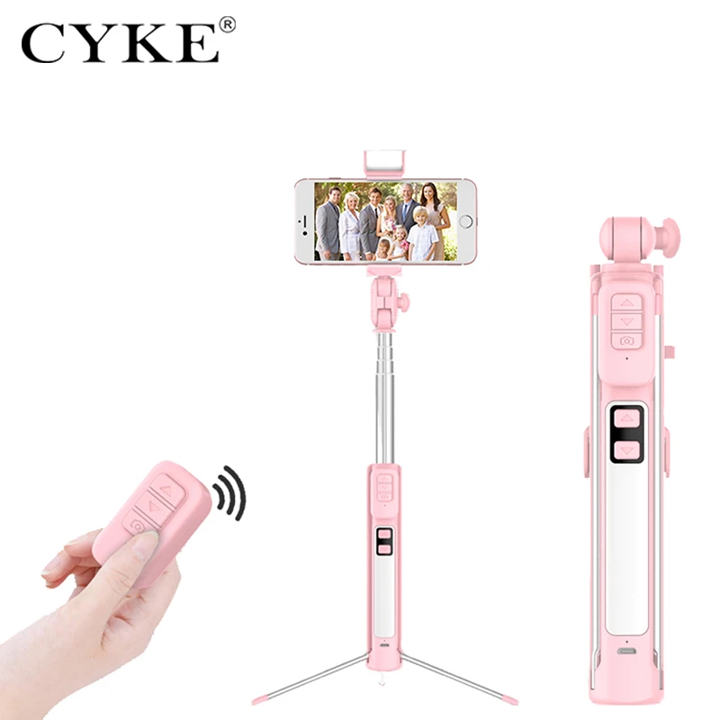 CYKE A18 1,6 м Bluetooth селфи палка держатель мобильного телефона съемный пульт дистанционного управления с двумя заполняющими лампами подходит для смартфонов