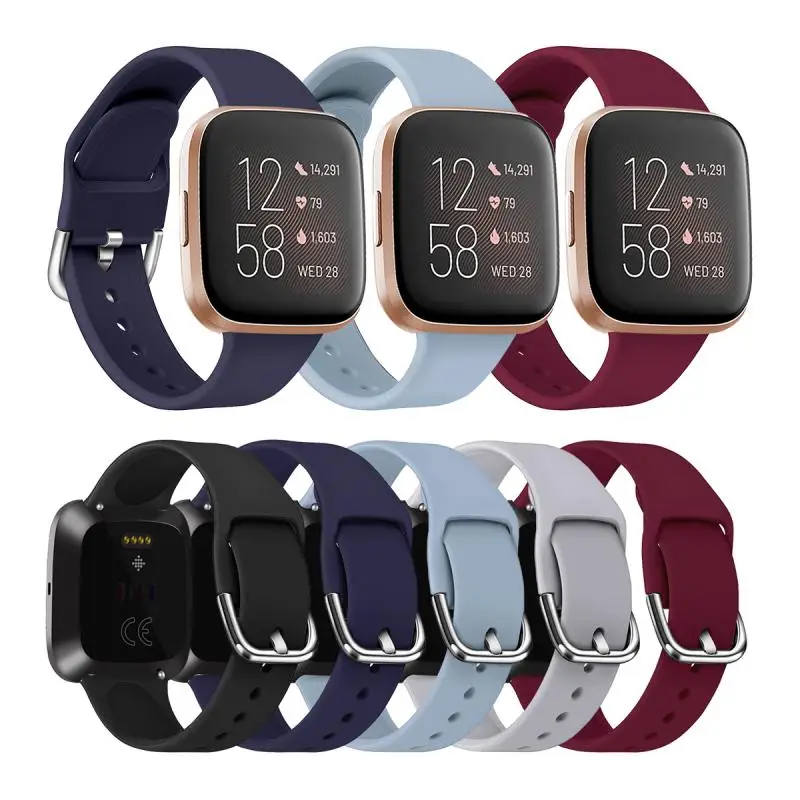 10 цветов твердый ремешок для часов Fitbit versa 2 Смарт-часы на запястье силиконовый