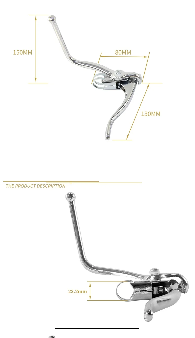 Retro Bicycle Double Brake Lever 22.2mm Racing Bike Brake Lever Road Handlebar/Bent Bar Bike Parts Cycling Black/Silver DC165