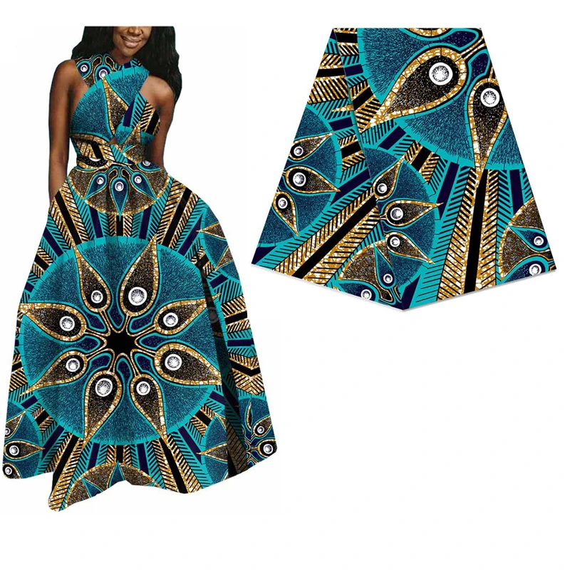 Хлопок с принтом из Анкары и Нигерии, настоящая восковая ткань для женского платья, 6 ярдов, ткань для шитья батика, африканская настоящая голландская восковая ткань