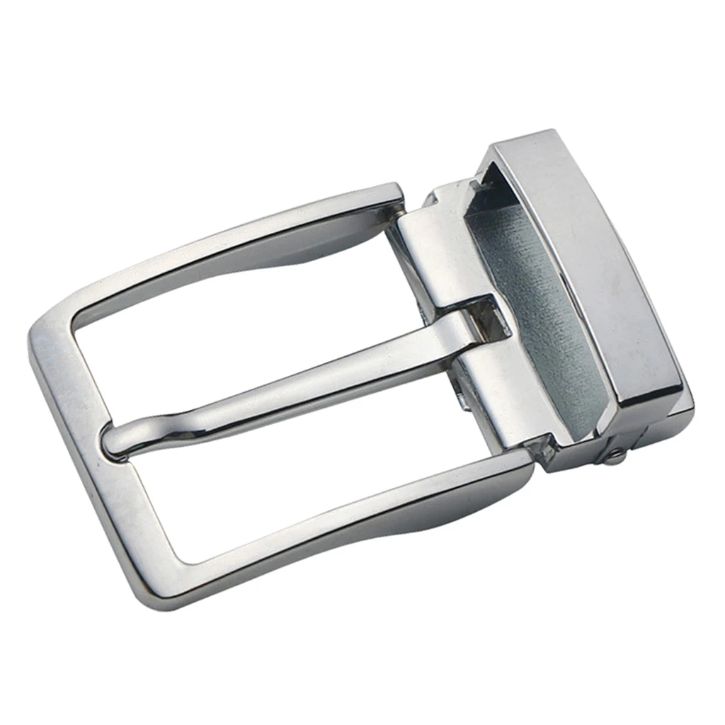 2 Pieces Gold/Silver Alloy Reversible Clamp Belt Buckle, Rectangular Single Prong Leather Belt Buckle Replacement 