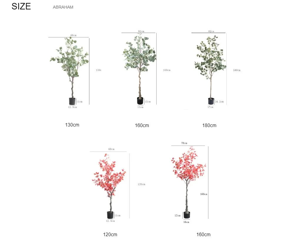 180cm Large Artificial Eucalyptus Tree Tropical Fake Plants Silk Leaves Green Indoor Bonsai For Living Room Office Wedding Decor