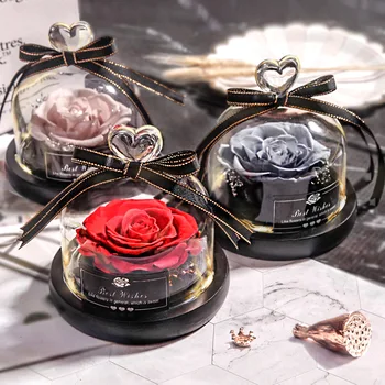

Newest Christmas' Gift The Beauty and Beast Rose Romantic Gifts Real Roses Valentine's Day Eternal Exclusive Rose in Glass Dome