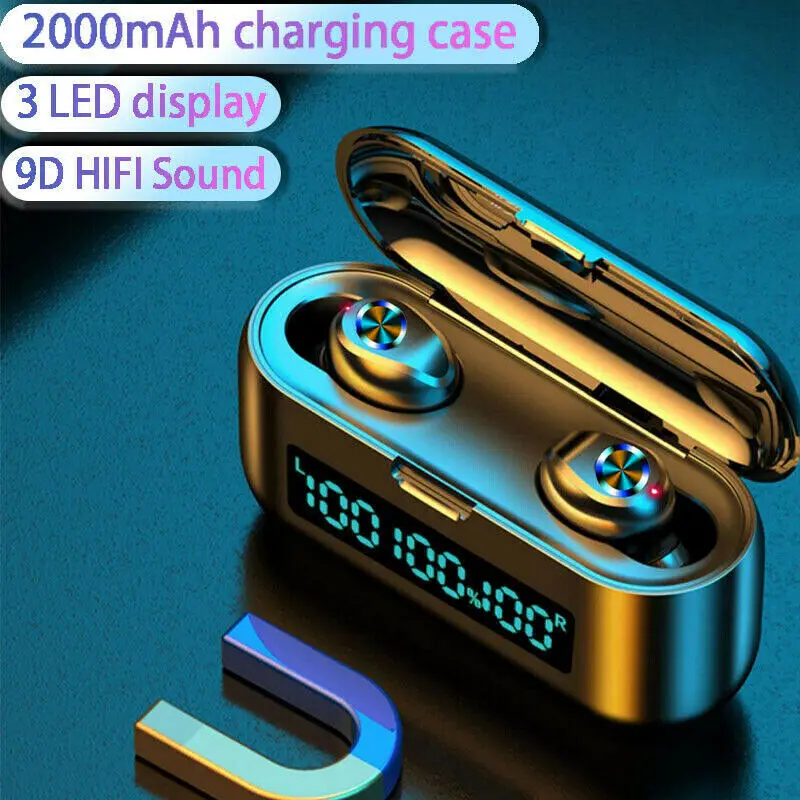 LOVEBAY TWS Wireless 5 0 Bluetooth Earphone 3 LED Power Display 9D Stereo HIFI Sound 2000mAh charging Waterproof With Microphone