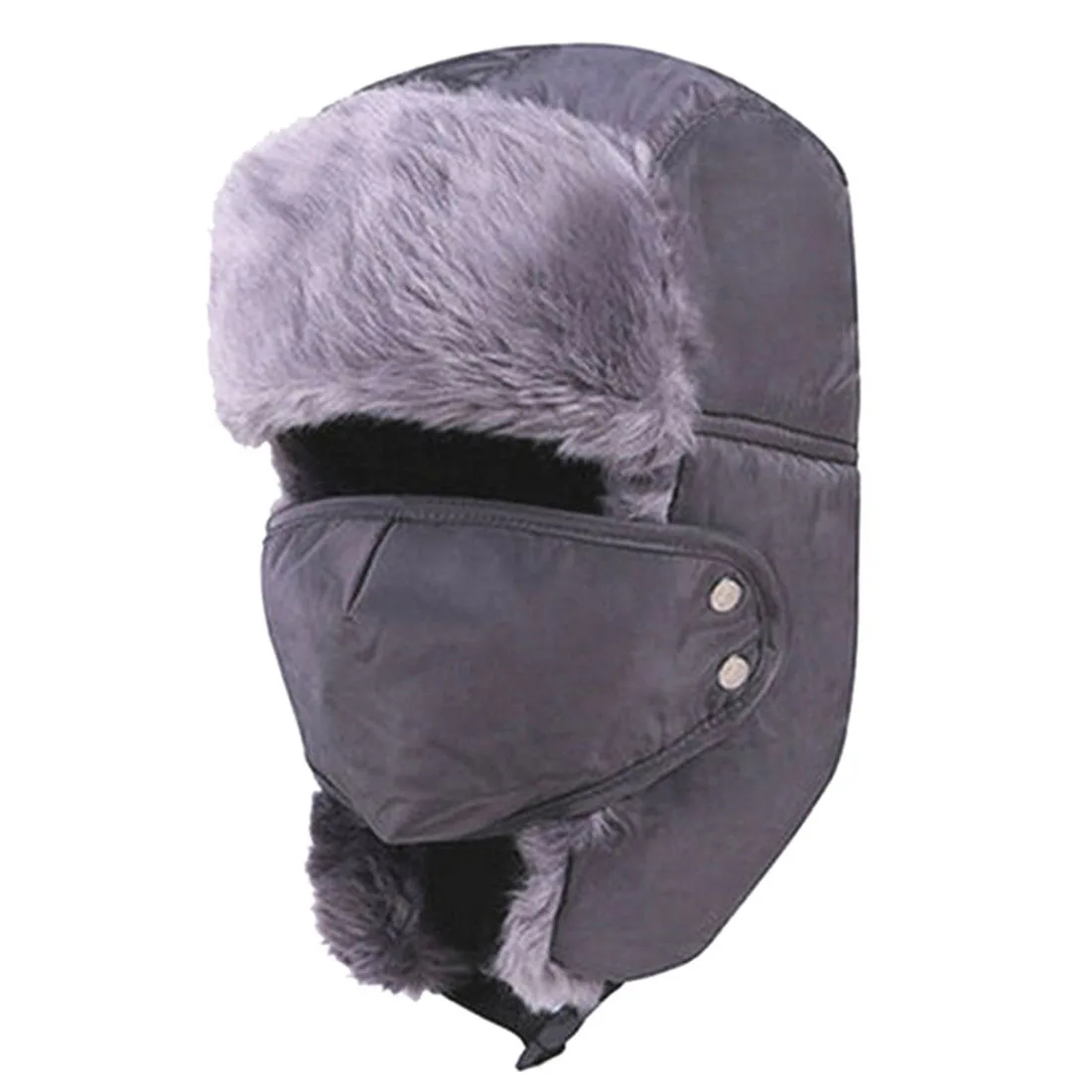Snow Cap Men Earflap Cossack Cap Women Trooper Ski Hat Russian Warm Winter Trapper Fur