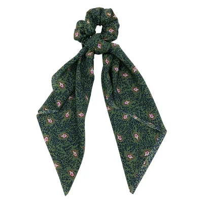 Цветочный принт женский шарф для волос Scrunchie богемная эластичная резинка для волос бант волосы резиновые завязки Волосы Галстуки конский хвост держатель аксессуары