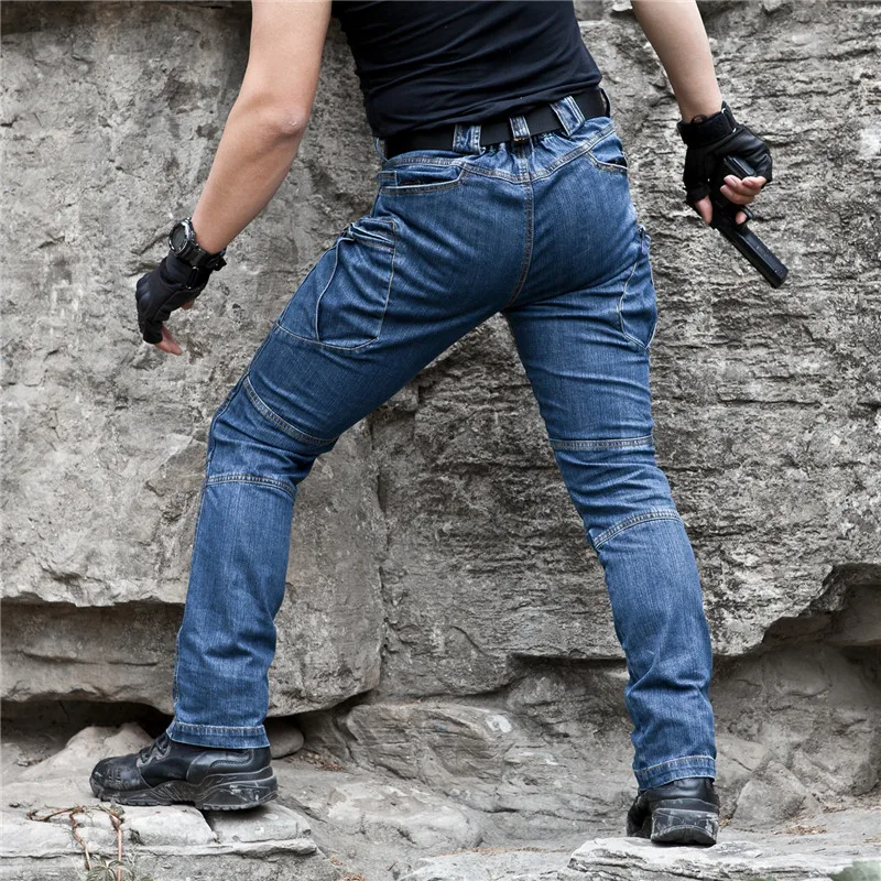 Армейские военные джинсы мужские носимые специальные силы гибкие военные джинсы Тактические Джинсы с карманами брюки