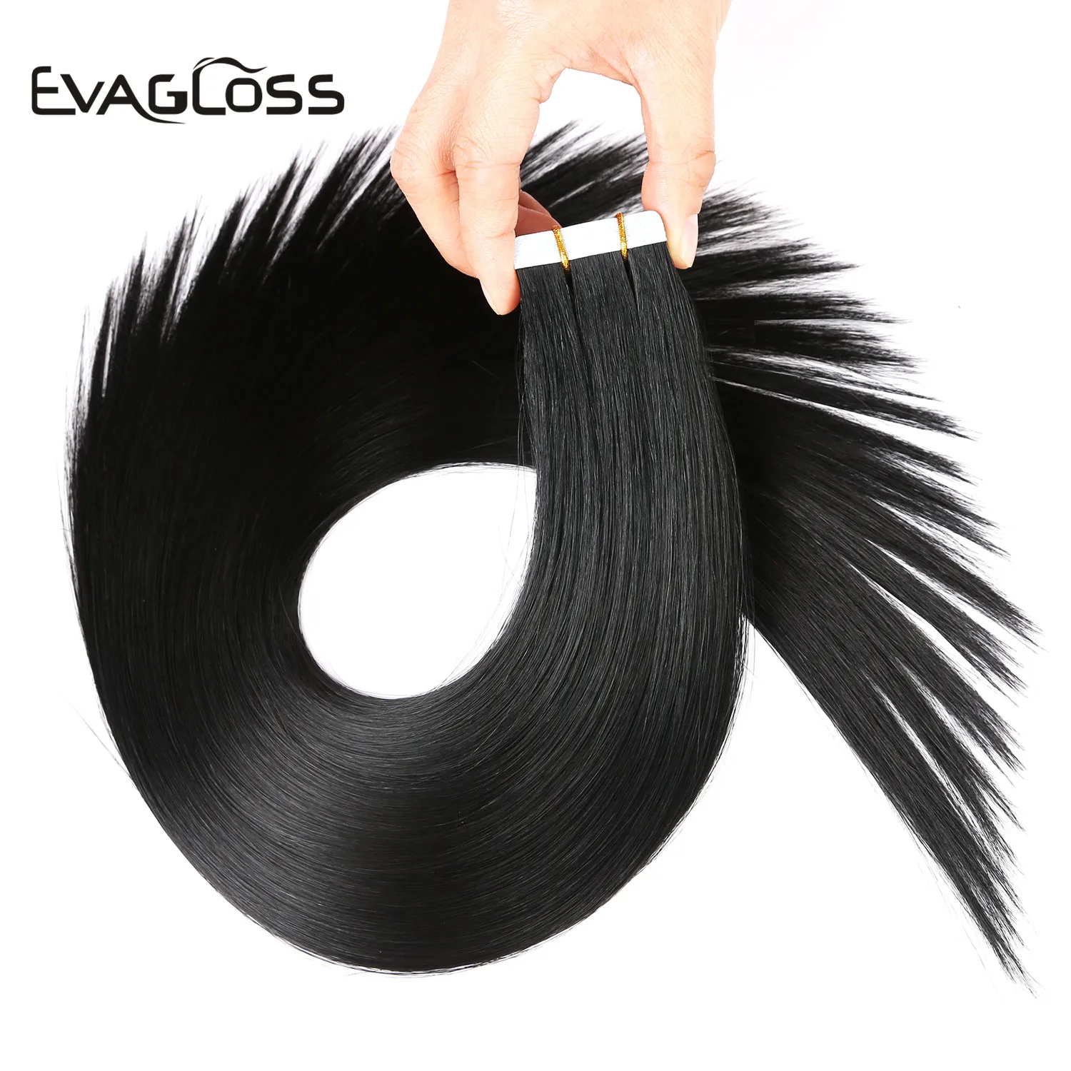 

EVAGLOSS Skin Trame Real Remy Tape dans Extension de cheveux humains 10pcs 20pcs 40pcs Ruban Adhйsif dans Extensions de cheveux