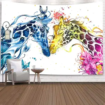 

Simsant Psychedelic Animal Deer Tapestry Ocean Animal Turtle Art Wall Hanging Tapestries for Living Room Home Dorm Decor
