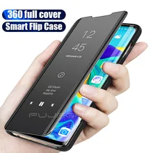 Smart Mirror Flip Phone Case For Xiaomi Redmi K20 4X 5A 6 6A 7 8A Note 8 7 6 5 Pro Clear View Cover For Xiaomi Mi 9 SE A2 8 Lite