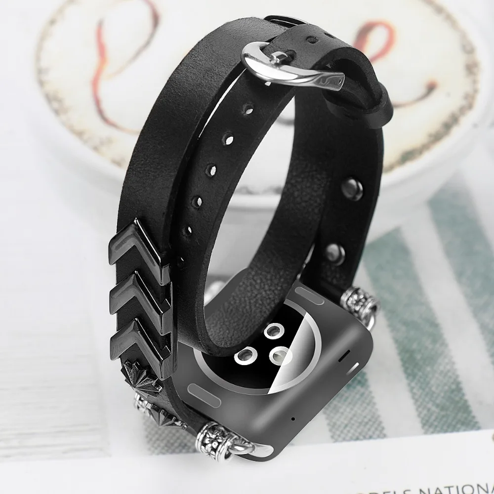 Кожаный ремешок для Apple Watch band 42 мм 38 мм iwatch series 4 3 2 1 44 мм 40 мм женские мужские Регулируемые наручные часы браслет