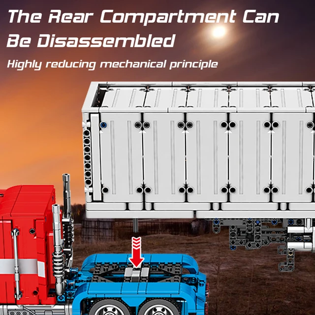 Technical Remote Control Diy Model Assembly Toys Long-distance Transport Box Truck Building Block  Bricks Gifts for Boys Friends 6