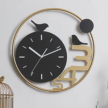 

Luxury Large Bird Metal Wall Clock Modern Design for Living Room Europe Big Watches Home Decor 3D Art Hanging Sticker Decoration