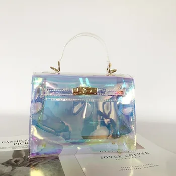 

2020 new Korean version of the shoulder bag ladies fashion jelly transparent laser Symphony diagonal bag women