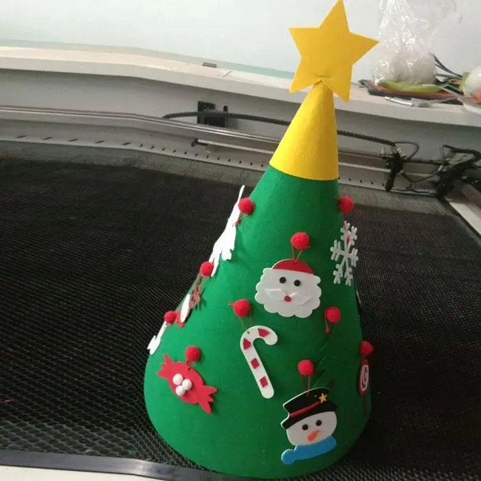 Сделай Сам, фетр, зеленая ткань, Рождественская елка, снеговик, Санта Клаус, лось, узор, детские игрушки, домашние, вечерние, праздничные, новогодние украшения