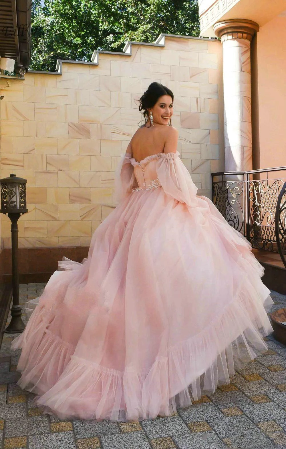 tulle-pink-prom-dresses-princess-fluffy-off-the-shoulder-lantern-sleeve-romantic-girls-robe-de-gala-dressor-prom-plus-size