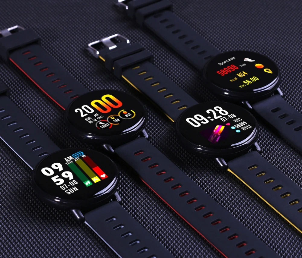 BINSSAW K1 Sports smartwatch Smart watch IP68 waterproof IPS Color Screen Heart rate monitor Fitness tracker  PK CF18 CF58 +BOX