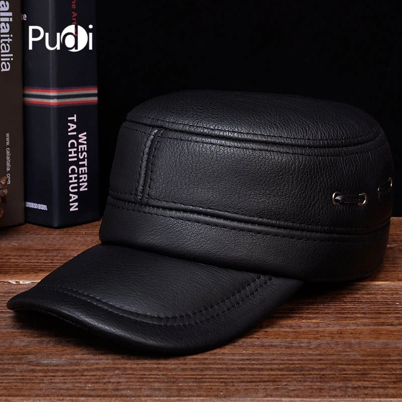 

Бейсболка PUDI мужская из натуральной кожи, брендовая теплая Кепка в стиле милитари, весна-зима HL081