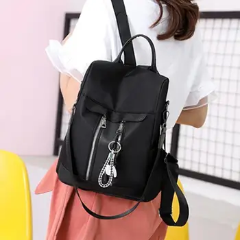 

PinShang Lady High Capacity Fashion Backpack Oxford Cloth Travel Shoulder Bag with Bear Pendant