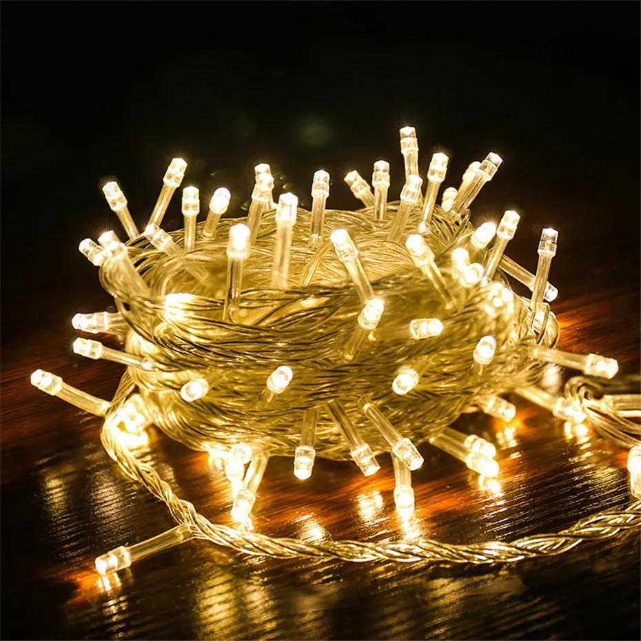 LED Street Garland Christmas Lights Outdoor 10M String Fairy Lights EU US Plug LED Lights Decoration For Wedding New year Party