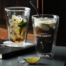 Жаростойкое пиво Кофе Молоко стаканы для сока чашки для напитков двойные стенки термо Изолированные чашки трафареты для торта стеклянная посуда