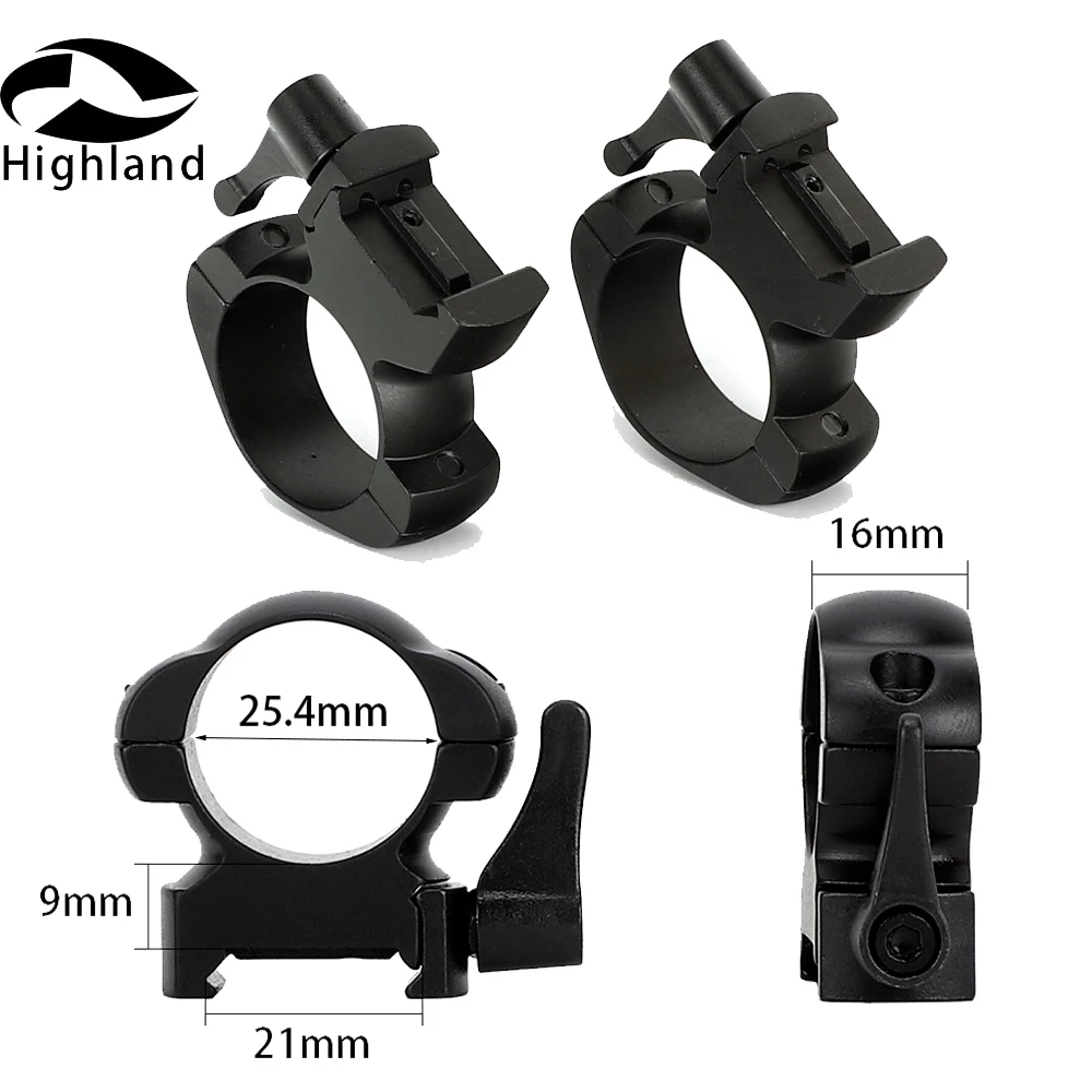 

2 Pcs Tactical Hunting 25.4mm or 30mm Diameter Steel Quick Release Picatinny Weaver Low Medium High Profile Scope Rings Mounts