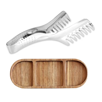 

1 Pcs Spaghetti Tongs Pasta Clip Clamp Utensils & 1 Pcs Retro Sauce Vinegar Dish Snack Tray Dish Tableware