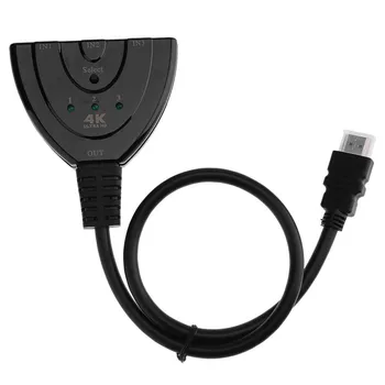 

HUB TV Box Computer Display Projector 3 Port Mini HDMI Switch 4Kx2K HDMI 1.4 Splitter 3D 3 In 1 Out Audio Video