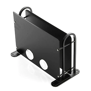 

Router Storage Rack, Double-Layer Space Aluminum Partition, Black Wall-Mounted Perforated TV Set-Top Box Shelf